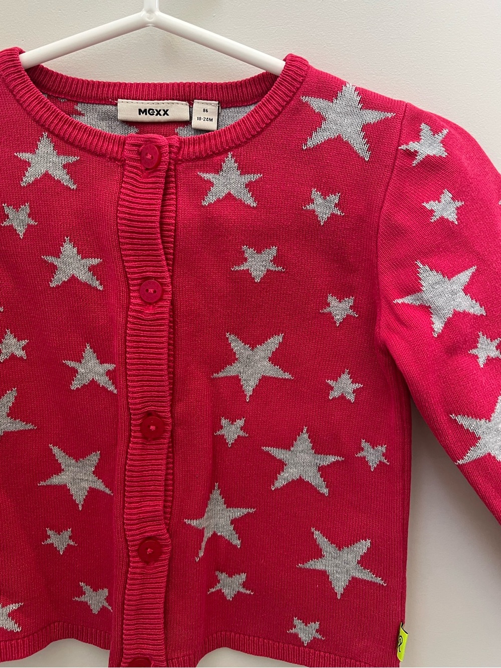 Mexx Hot Pink Knit Cardigan with Silver Stars